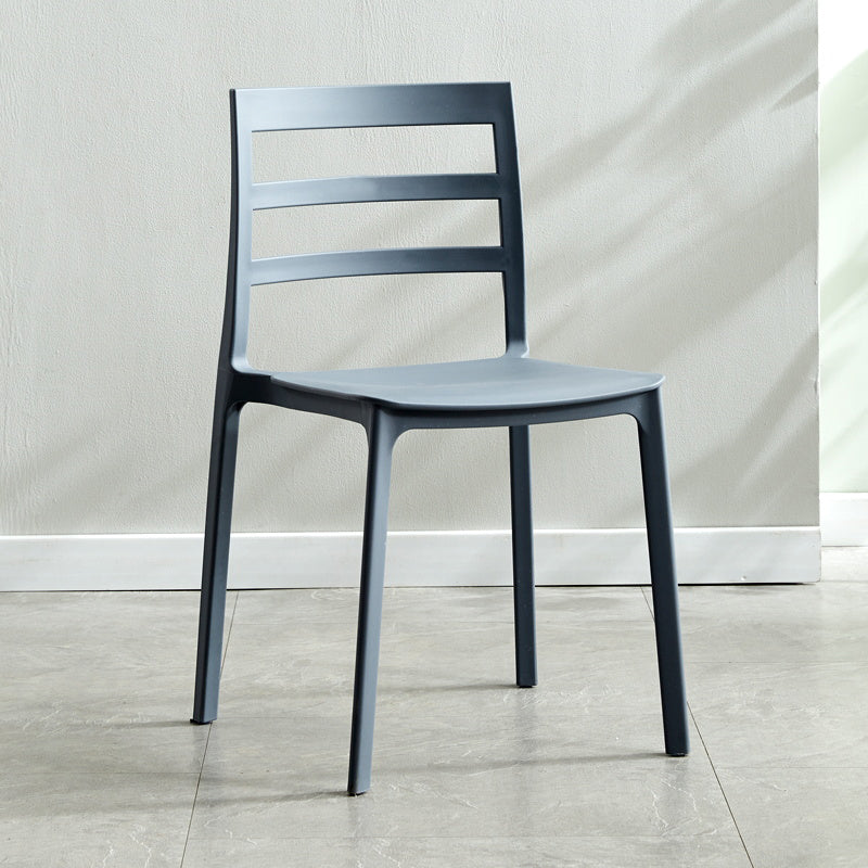 Esszimmerstühle im minimalistischen Stil mit Leiterlehne, armlose Esszimmerstühle aus Kunststoff für zu Hause