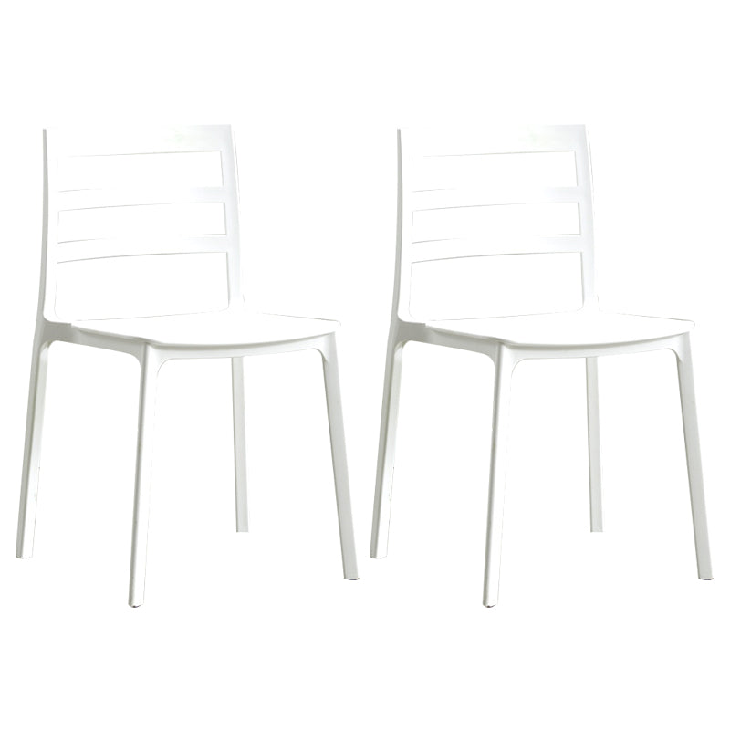 Esszimmerstühle im minimalistischen Stil mit Leiterlehne, armlose Esszimmerstühle aus Kunststoff für zu Hause