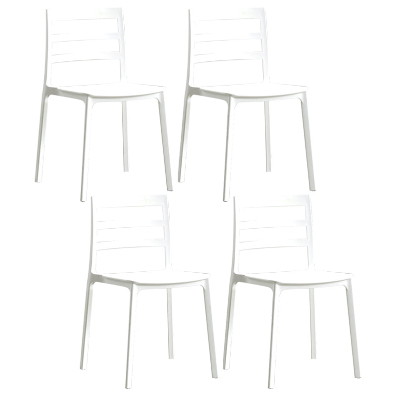 Esszimmerstühle im minimalistischen Stil mit Leiterlehne, armlose Esszimmerstühle aus Kunststoff für zu Hause