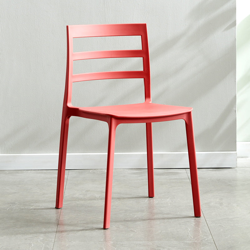 Esszimmerstühle im minimalistischen Stil mit Leiterlehne, armlose Esszimmerstühle aus Kunststoff für zu Hause