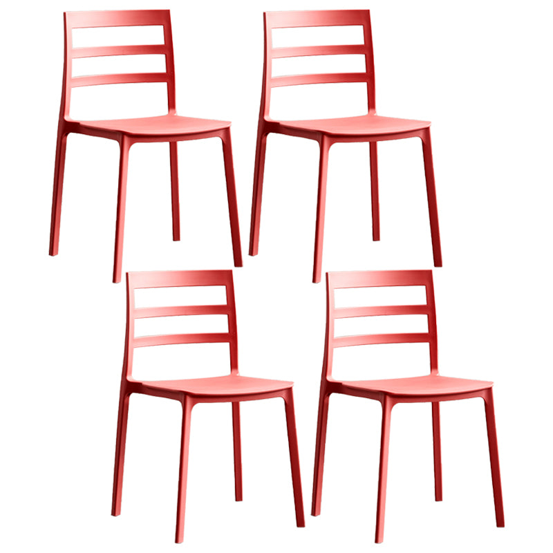 Esszimmerstühle im minimalistischen Stil mit Leiterlehne, armlose Esszimmerstühle aus Kunststoff für zu Hause