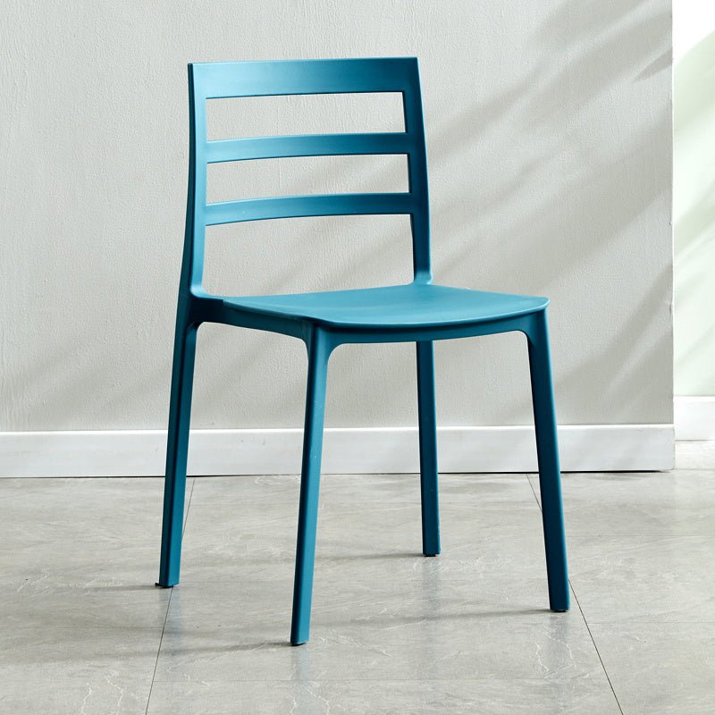 Esszimmerstühle im minimalistischen Stil mit Leiterlehne, armlose Esszimmerstühle aus Kunststoff für zu Hause