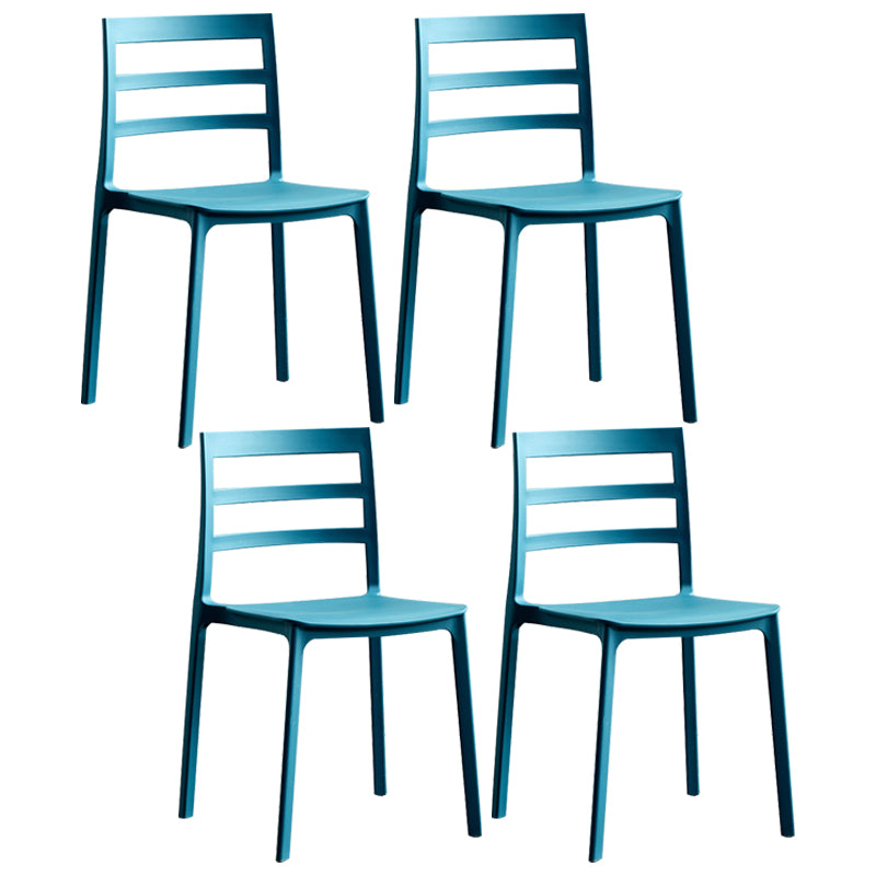 Esszimmerstühle im minimalistischen Stil mit Leiterlehne, armlose Esszimmerstühle aus Kunststoff für zu Hause