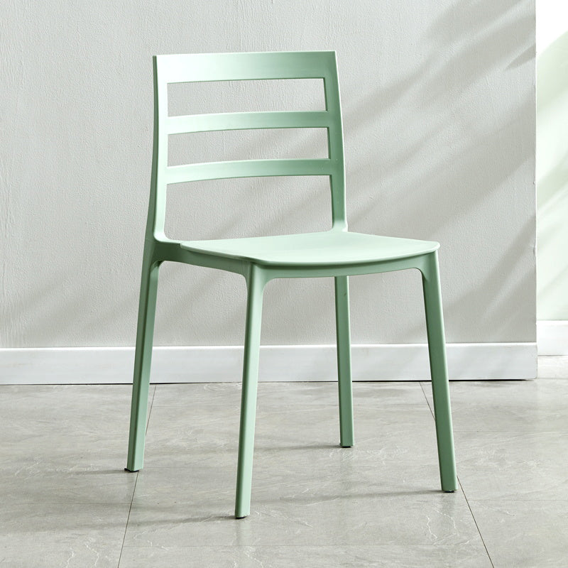 Esszimmerstühle im minimalistischen Stil mit Leiterlehne, armlose Esszimmerstühle aus Kunststoff für zu Hause