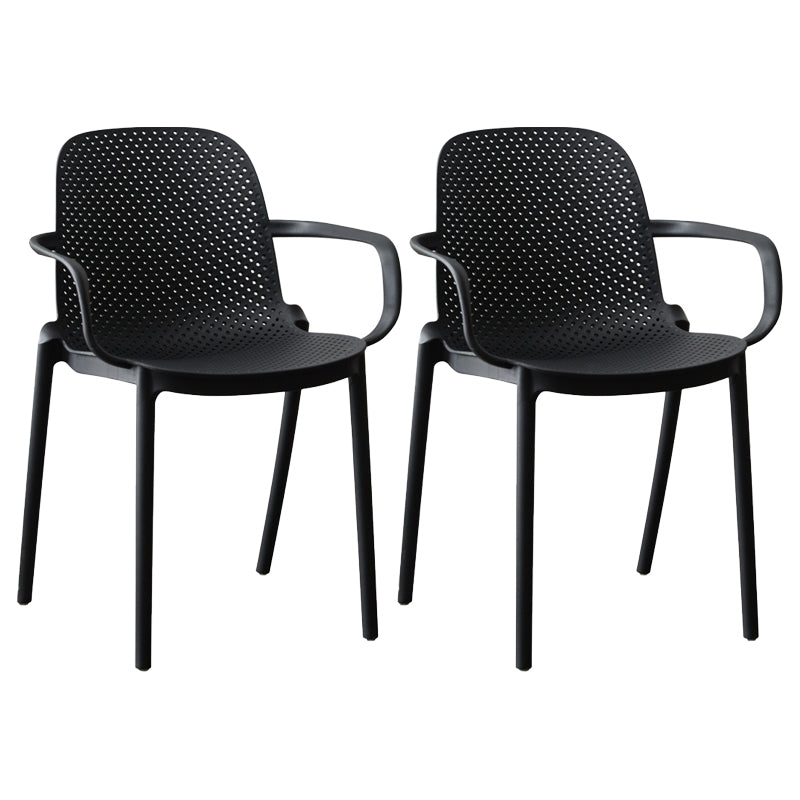 Sillones de comedor de plástico de estilo moderno con respaldo sólido que cena la silla lateral