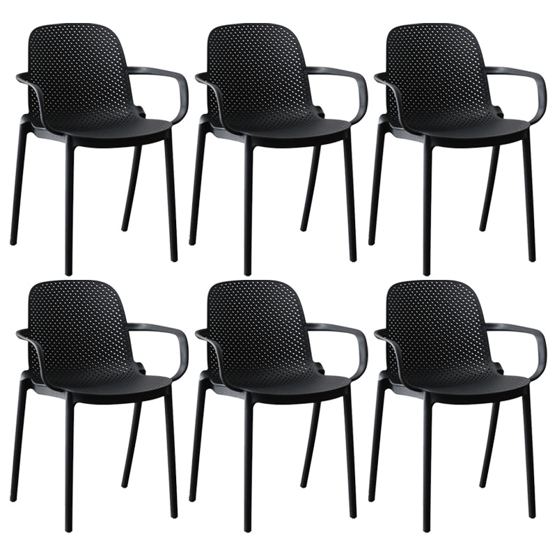 Sillones de comedor de plástico de estilo moderno con respaldo sólido que cena la silla lateral