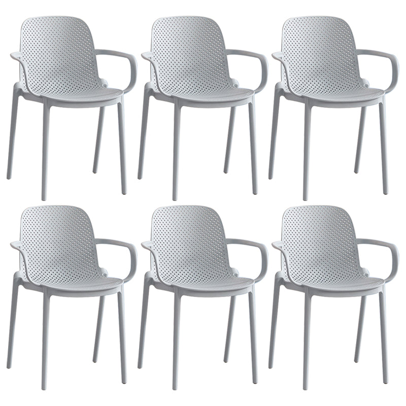Sillones de comedor de plástico de estilo moderno con respaldo sólido que cena la silla lateral