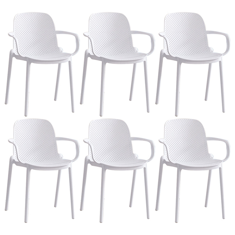 Sillones de comedor de plástico de estilo moderno con respaldo sólido que cena la silla lateral