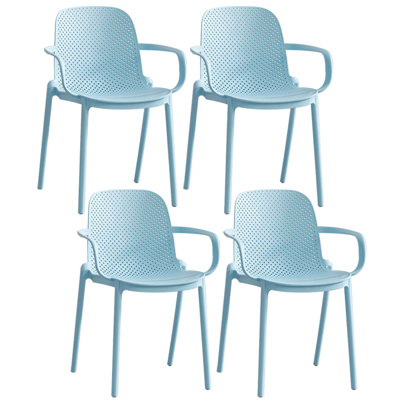 Sillones de comedor de plástico de estilo moderno con respaldo sólido que cena la silla lateral