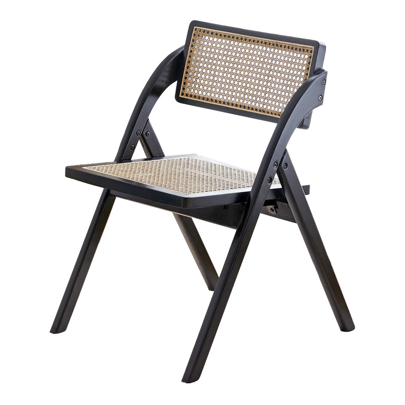 Silla de estilo contemporáneo de madera de caucho con respaldo abierto, silla individual para comedor y cocina