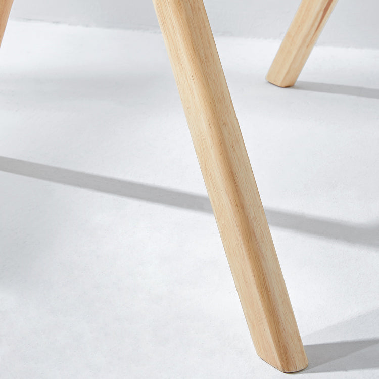 Silla de estilo contemporáneo de madera de caucho con respaldo abierto, silla individual para comedor y cocina
