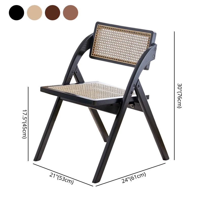 Silla de estilo contemporáneo de madera de caucho con respaldo abierto, silla individual para comedor y cocina