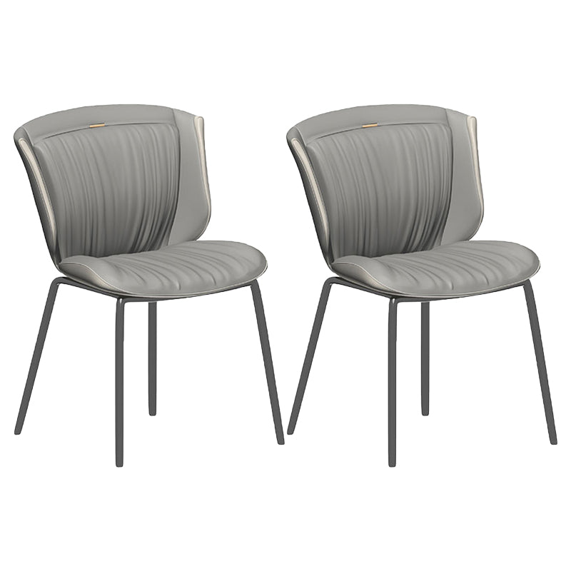 Silla auxiliar para el hogar, silla de metal tapizada con respaldo lateral para comedor (juego de 2)