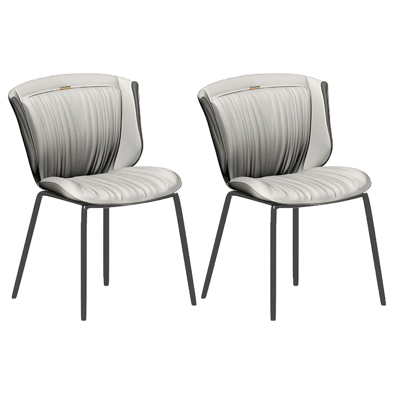 Silla auxiliar para el hogar, silla de metal tapizada con respaldo lateral para comedor (juego de 2)
