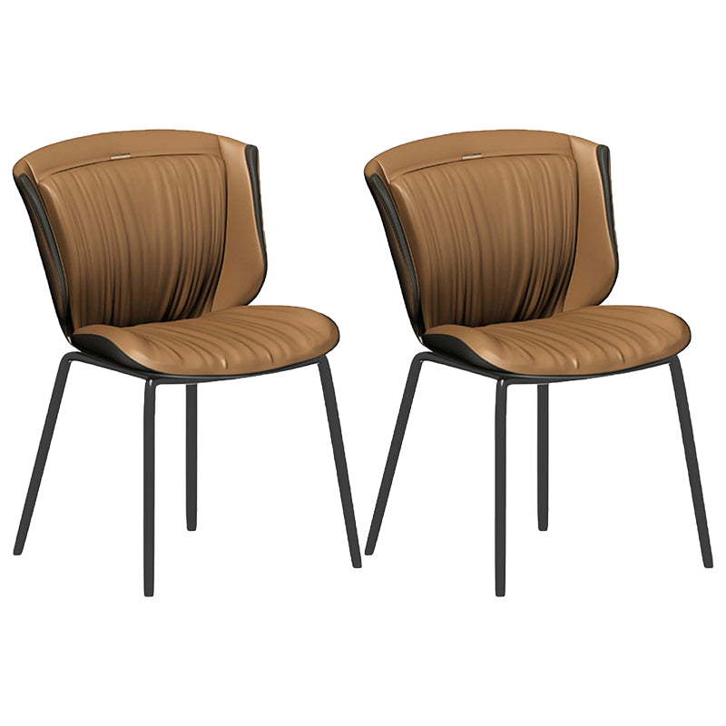 Silla auxiliar para el hogar, silla de metal tapizada con respaldo lateral para comedor (juego de 2)