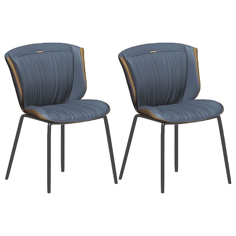 Silla auxiliar para el hogar, silla de metal tapizada con respaldo lateral para comedor (juego de 2)