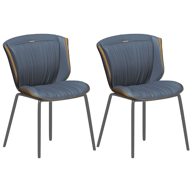 Silla auxiliar para el hogar, silla de metal tapizada con respaldo lateral para comedor (juego de 2)
