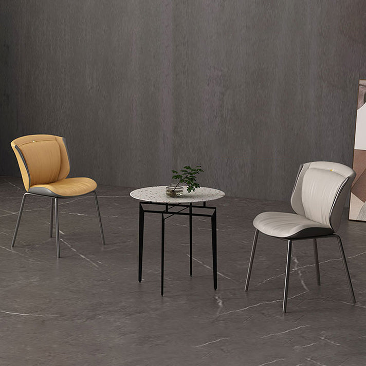 Silla auxiliar para el hogar, silla de metal tapizada con respaldo lateral para comedor (juego de 2)