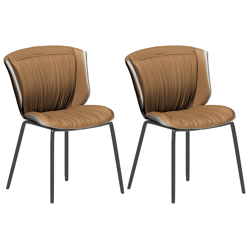 Silla auxiliar para el hogar, silla de metal tapizada con respaldo lateral para comedor (juego de 2)