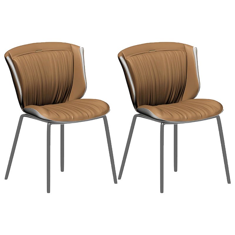 Silla auxiliar para el hogar, silla de metal tapizada con respaldo lateral para comedor (juego de 2)