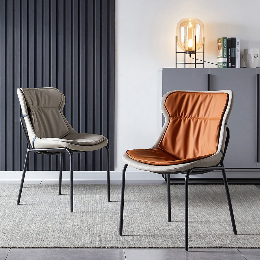 Chaises d'appoint rembourrées modernes avec pieds en métal (Ensemble de 2)