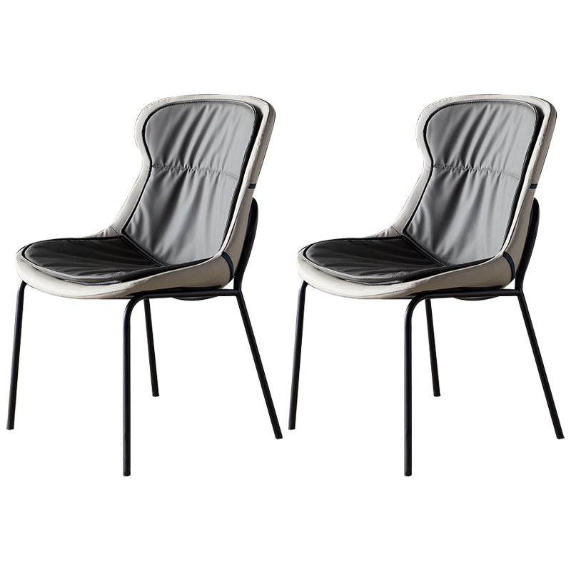 Chaises d'appoint rembourrées modernes avec pieds en métal (Ensemble de 2)