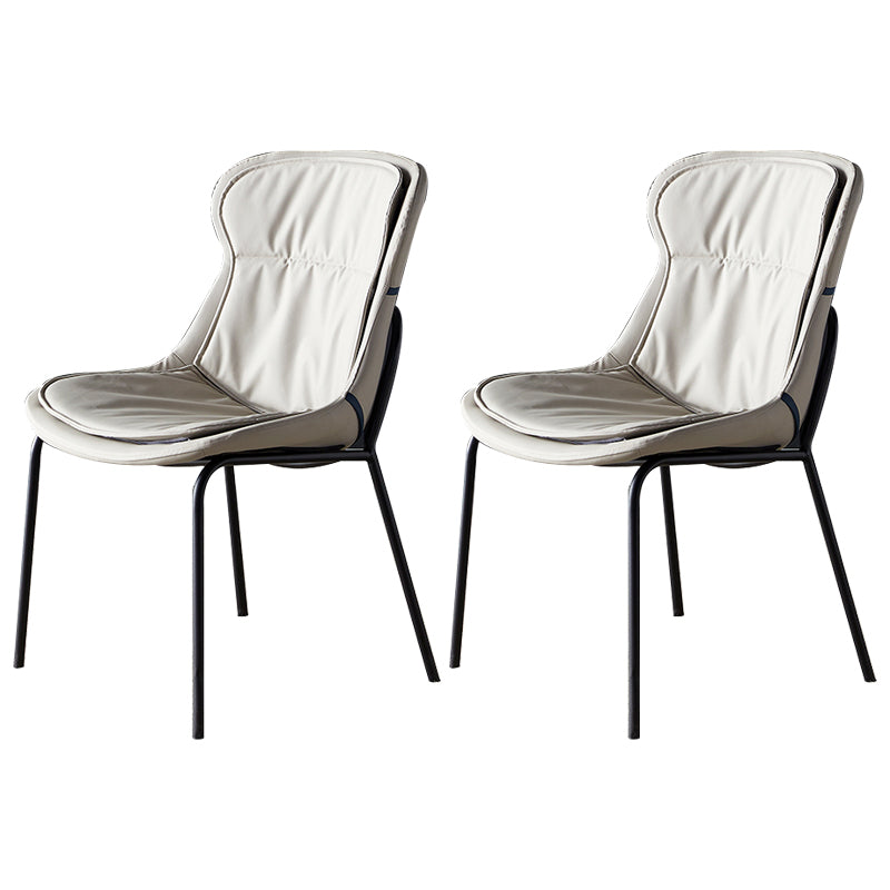 Chaises d'appoint rembourrées modernes avec pieds en métal (Ensemble de 2)