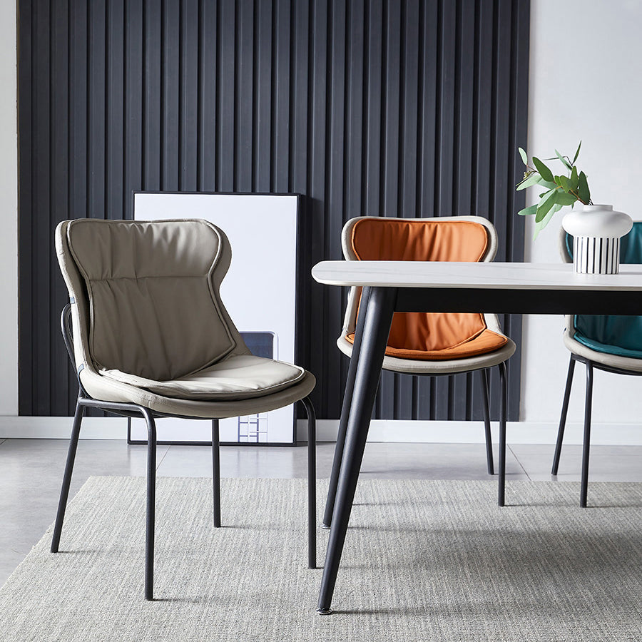 Chaises d'appoint rembourrées modernes avec pieds en métal (Ensemble de 2)