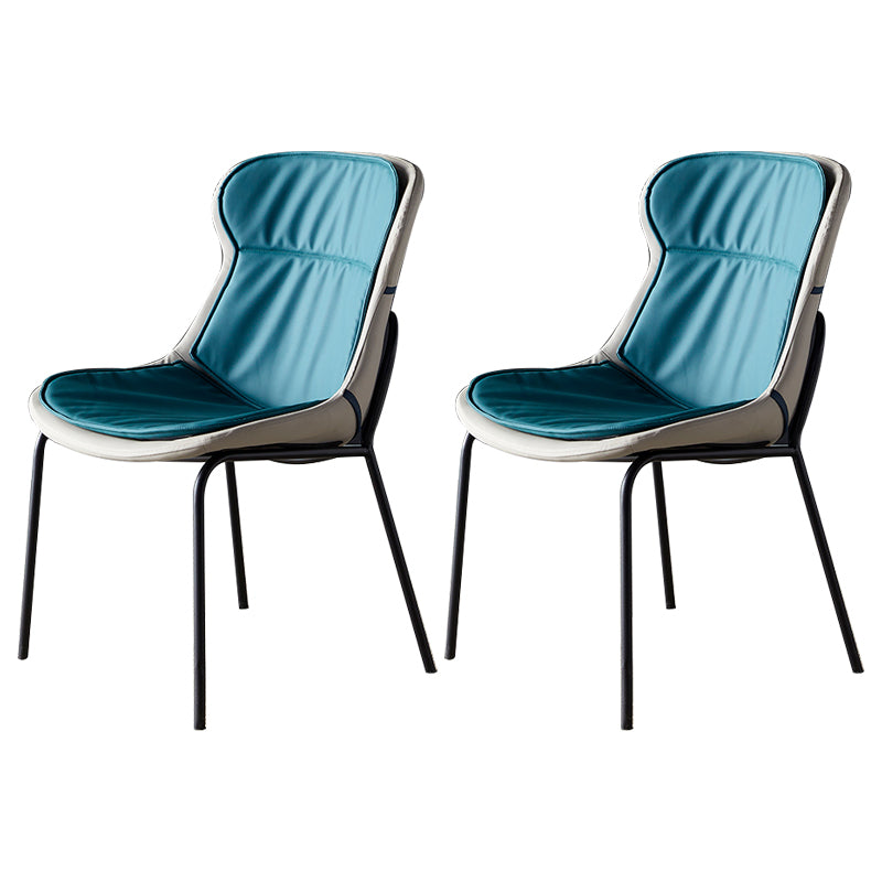 Chaises d'appoint rembourrées modernes avec pieds en métal (Ensemble de 2)