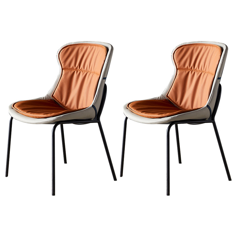 Chaises d'appoint rembourrées modernes avec pieds en métal (Ensemble de 2)