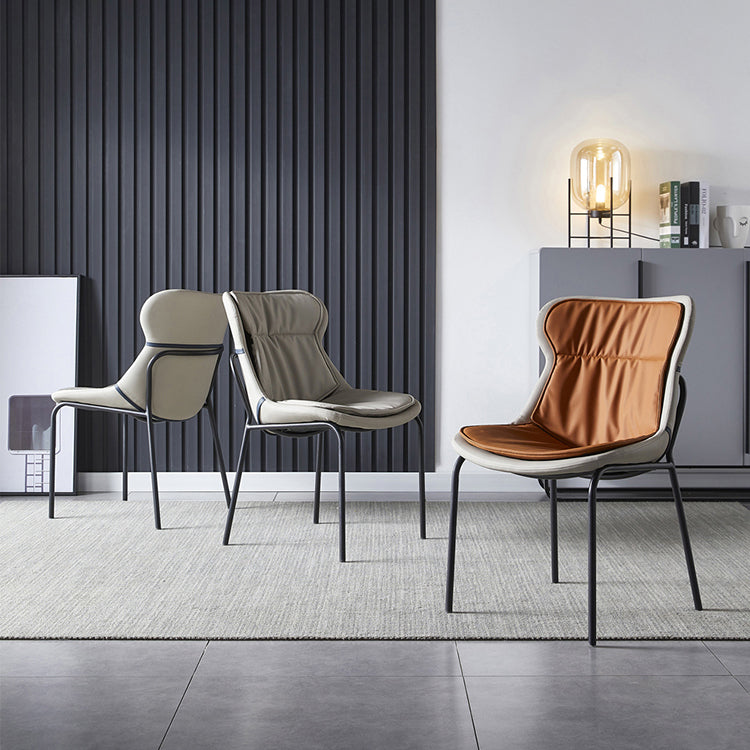 Chaises d'appoint rembourrées modernes avec pieds en métal (Ensemble de 2)