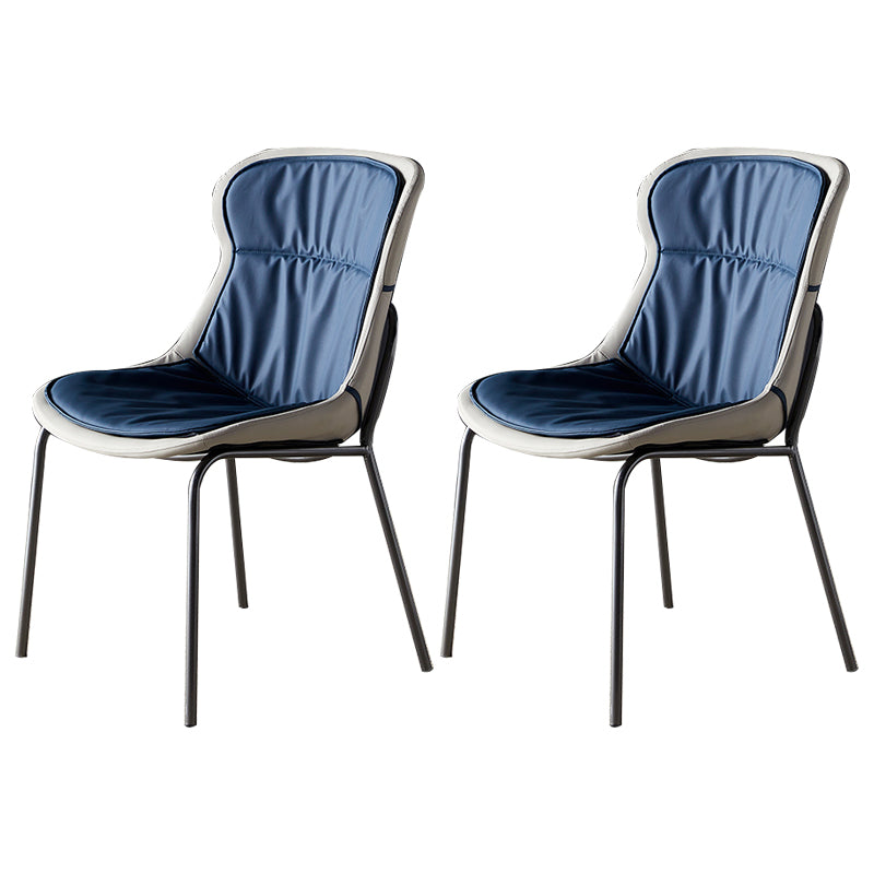 Chaises d'appoint rembourrées modernes avec pieds en métal (Ensemble de 2)