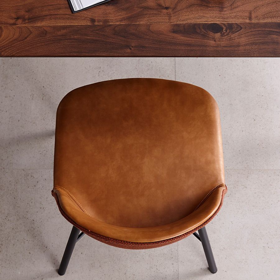 Sillas de comedor modernas sin brazos, respaldo sólido, silla lateral de comedor con patas negras (juego de 2)