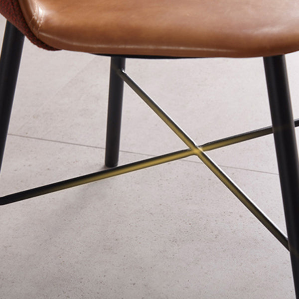 Sillas de comedor modernas sin brazos, respaldo sólido, silla lateral de comedor con patas negras (juego de 2)