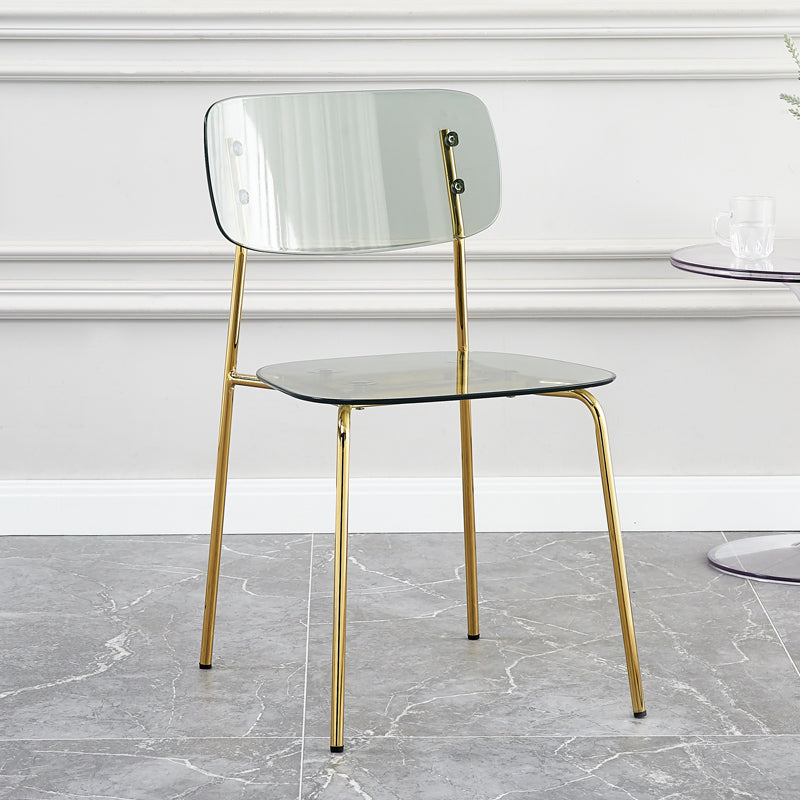 Sillas sin brazos de plástico de estilo industrial, respaldo abierto, silla lateral para el hogar