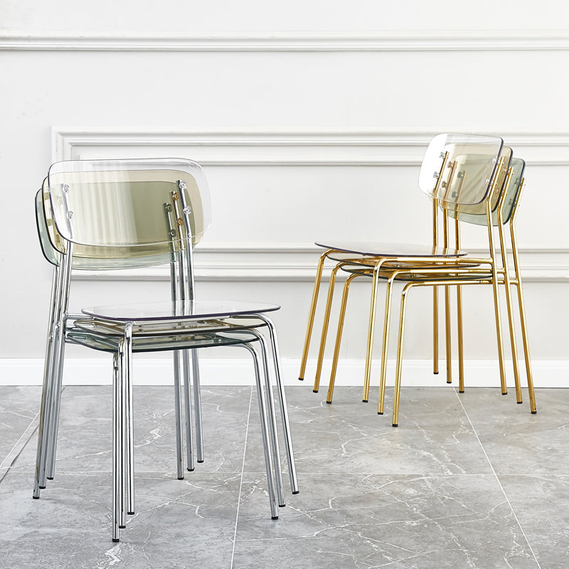 Sillas sin brazos de plástico de estilo industrial, respaldo abierto, silla lateral para el hogar