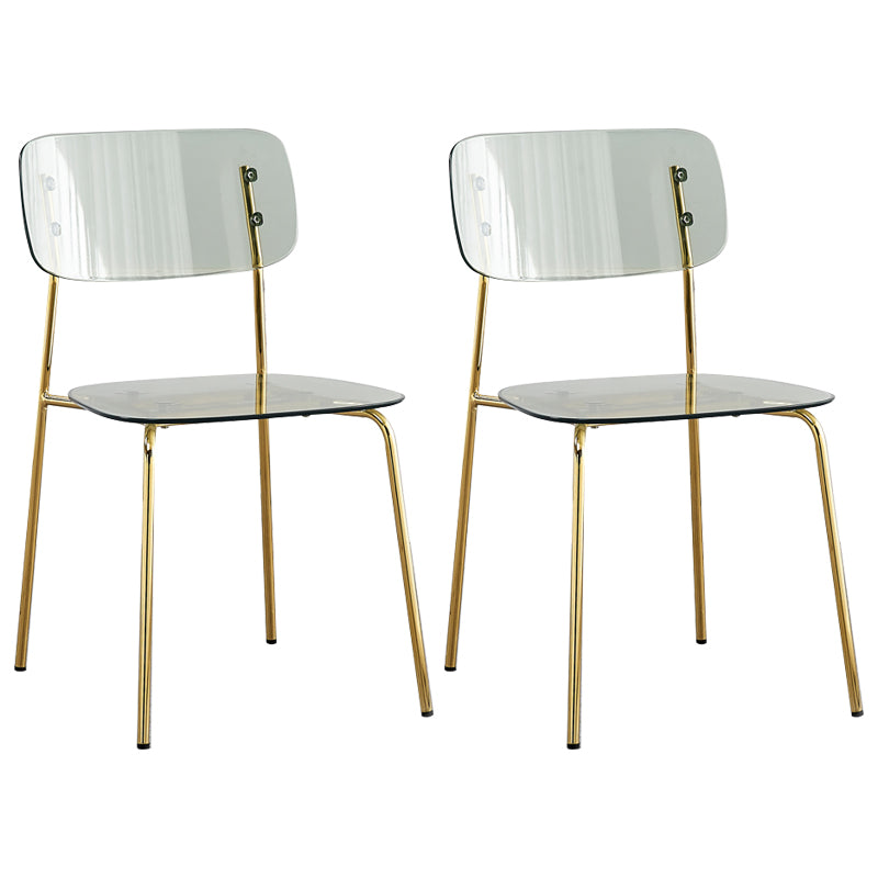 Sillas sin brazos de plástico de estilo industrial, respaldo abierto, silla lateral para el hogar