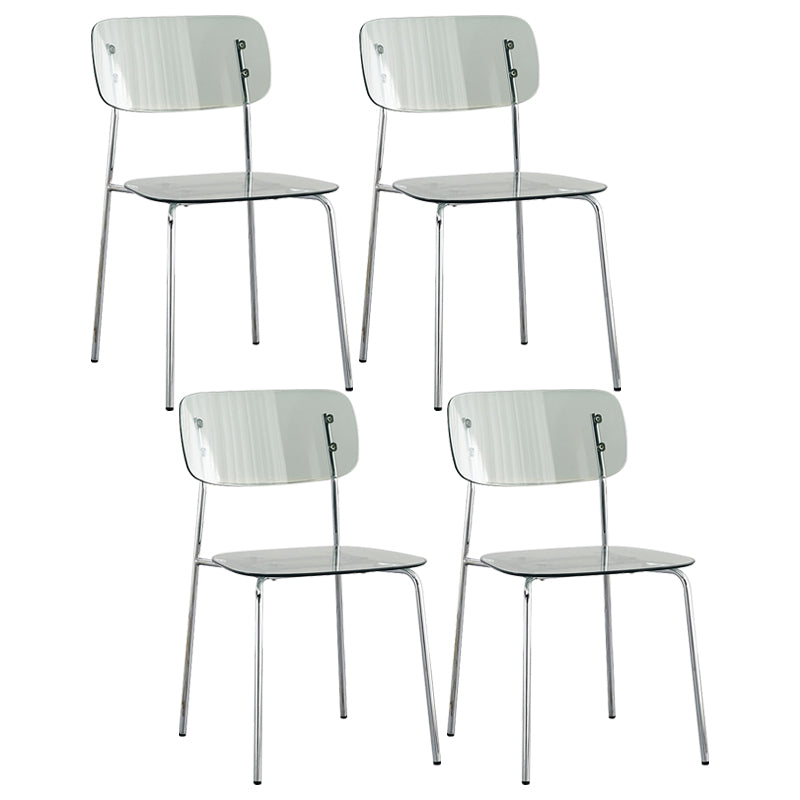 Sillas sin brazos de plástico de estilo industrial, respaldo abierto, silla lateral para el hogar