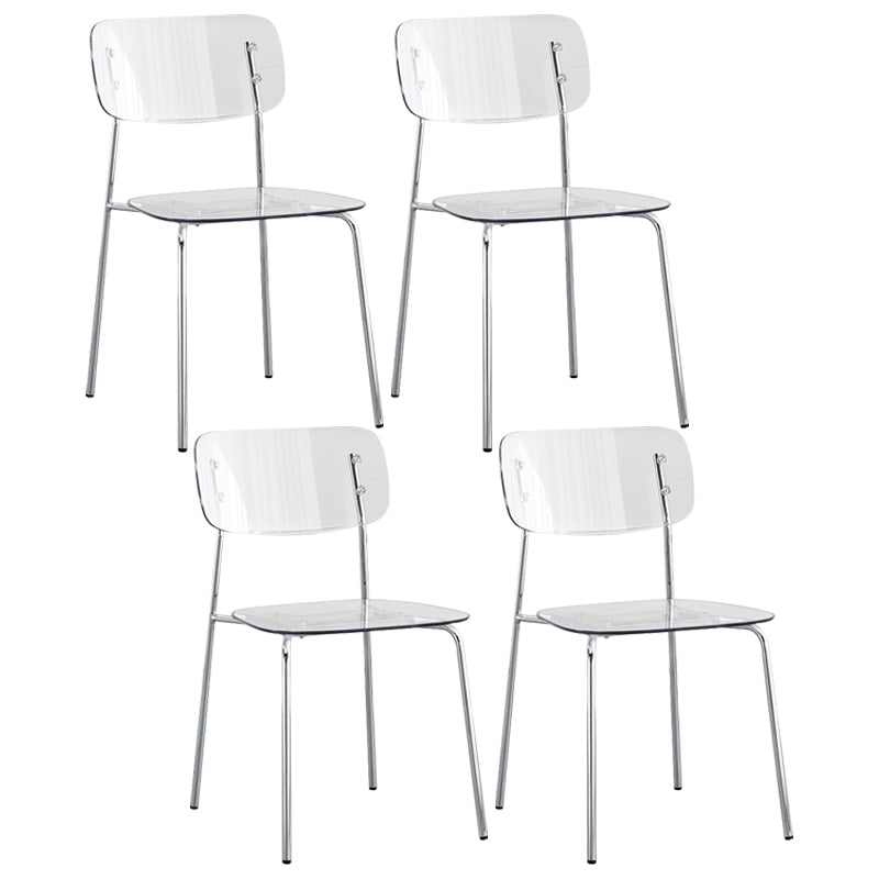 Sillas sin brazos de plástico de estilo industrial, respaldo abierto, silla lateral para el hogar