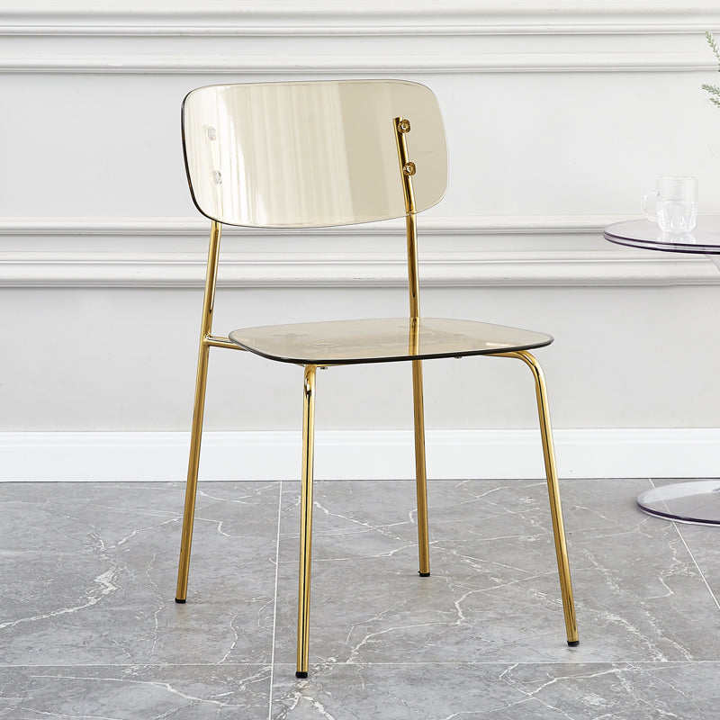 Sillas sin brazos de plástico de estilo industrial, respaldo abierto, silla lateral para el hogar
