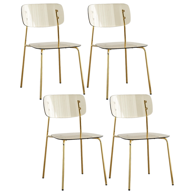 Sillas sin brazos de plástico de estilo industrial, respaldo abierto, silla lateral para el hogar