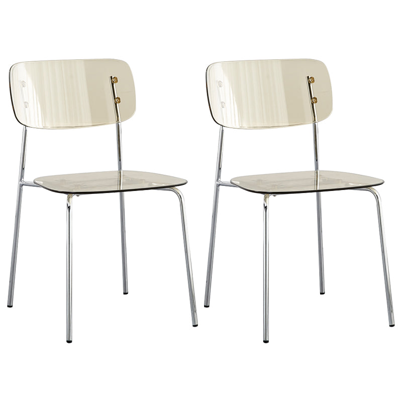 Sillas sin brazos de plástico de estilo industrial, respaldo abierto, silla lateral para el hogar