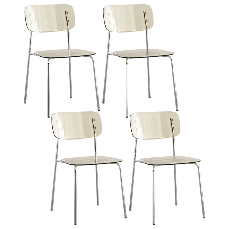 Sillas sin brazos de plástico de estilo industrial, respaldo abierto, silla lateral para el hogar