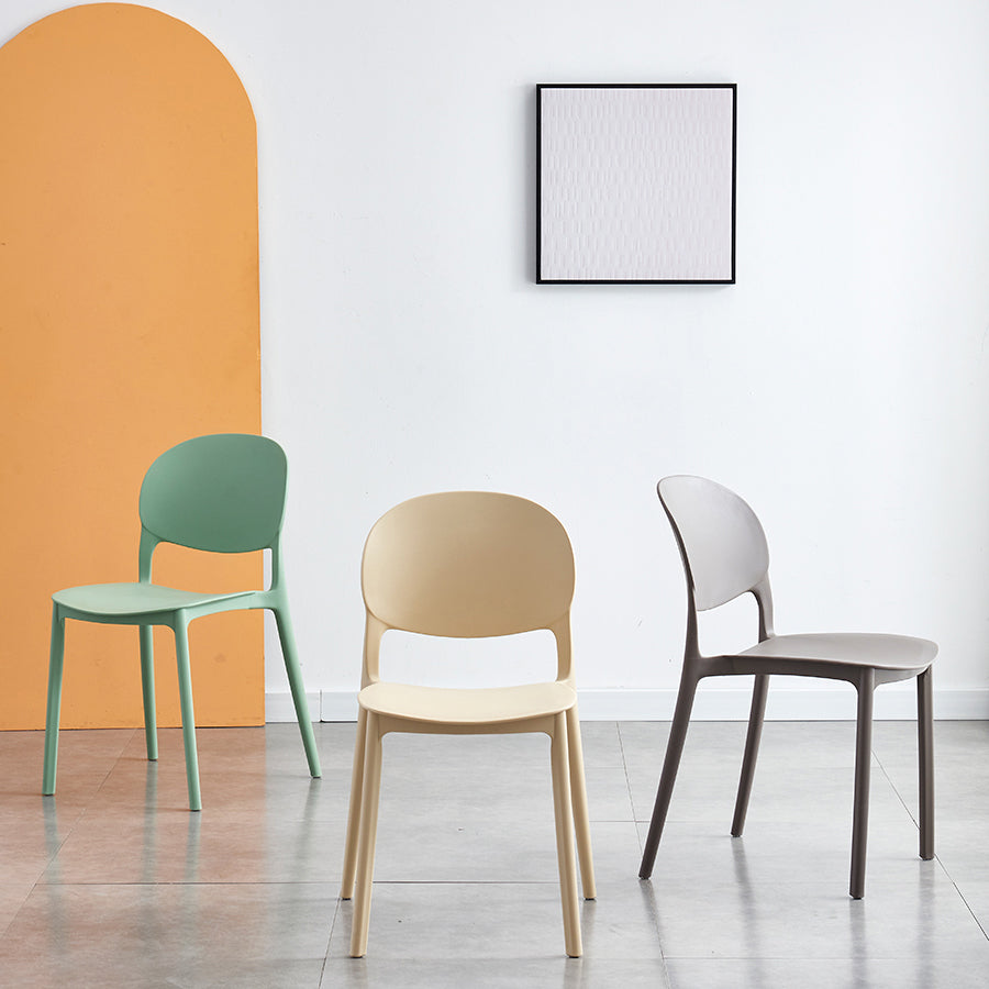 Stapelbare armloze eetkamerstoelen plastic open achterkant stoel (set van 4)