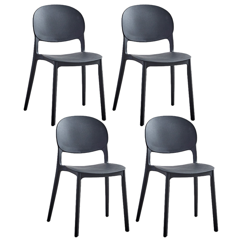Stapelbare armloze eetkamerstoelen plastic open achterkant stoel (set van 4)