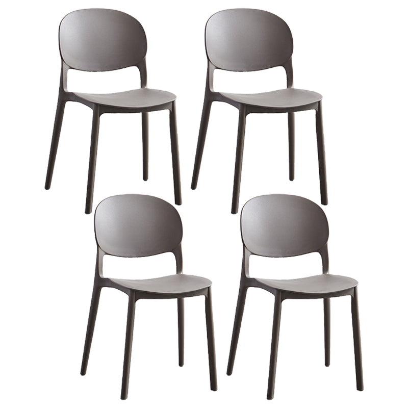 Stapelbare armloze eetkamerstoelen plastic open achterkant stoel (set van 4)