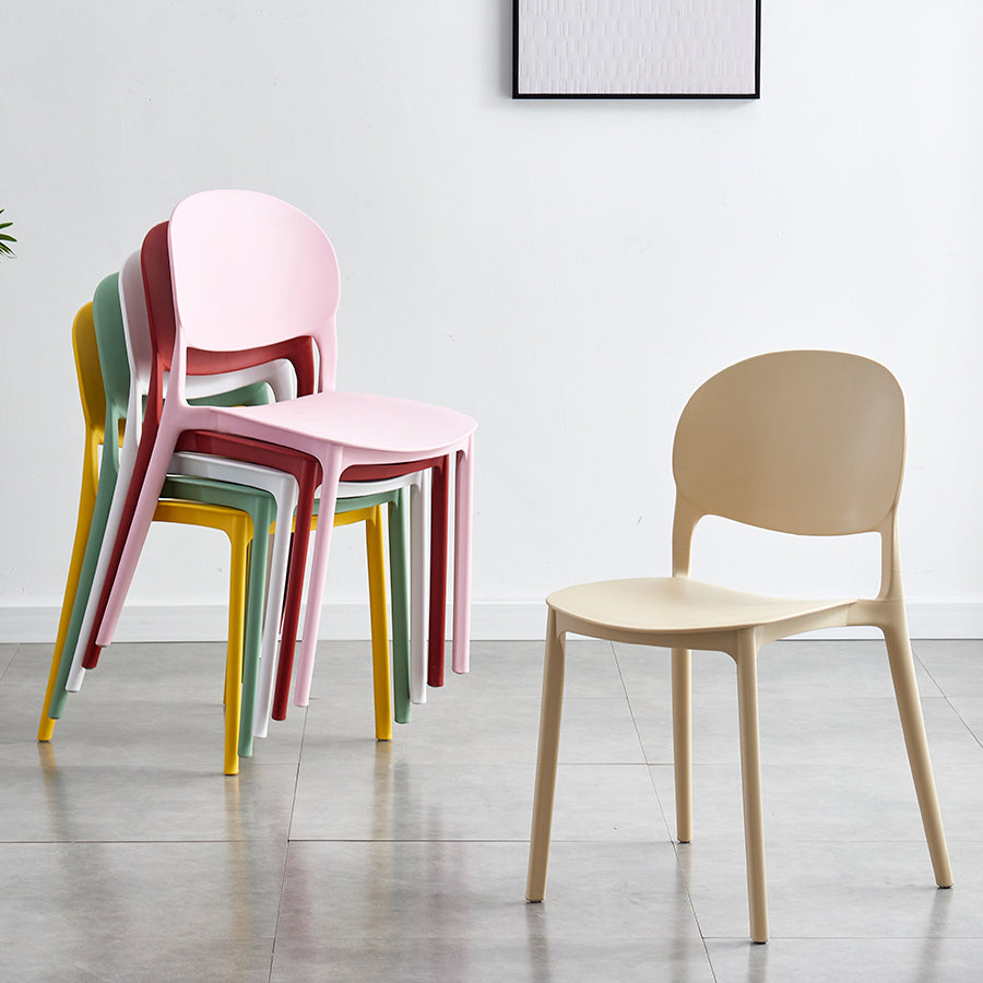 Stapelbare armloze eetkamerstoelen plastic open achterkant stoel (set van 4)