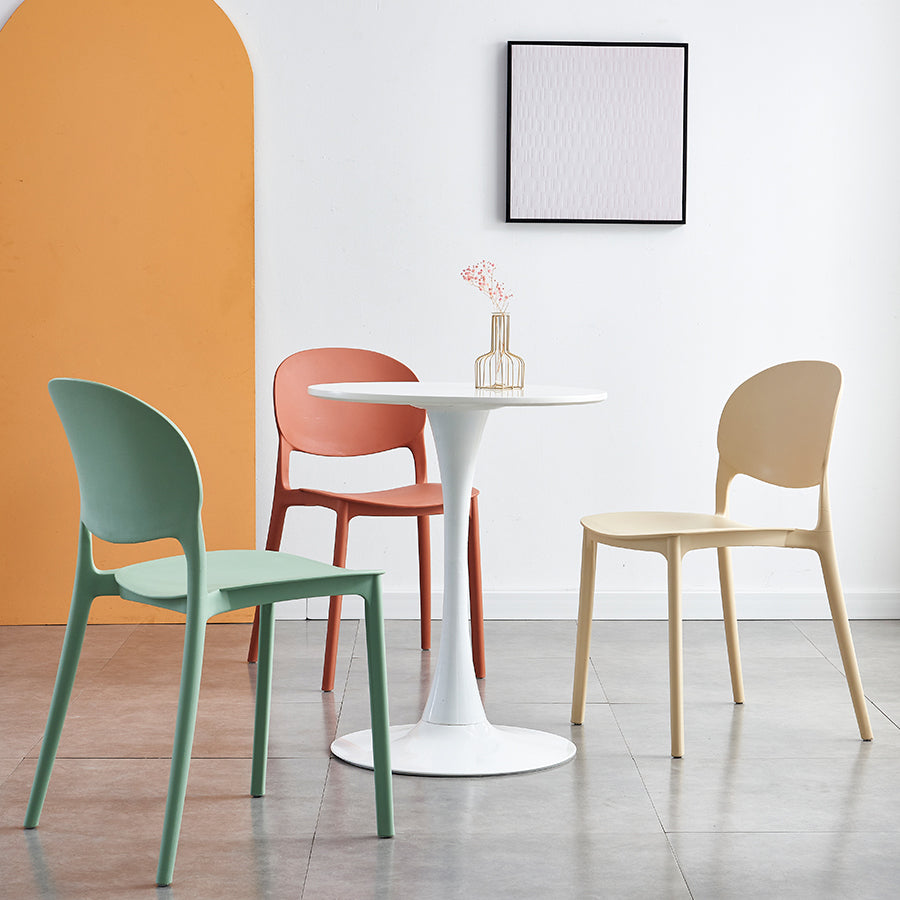 Stapelbare armloze eetkamerstoelen plastic open achterkant stoel (set van 4)