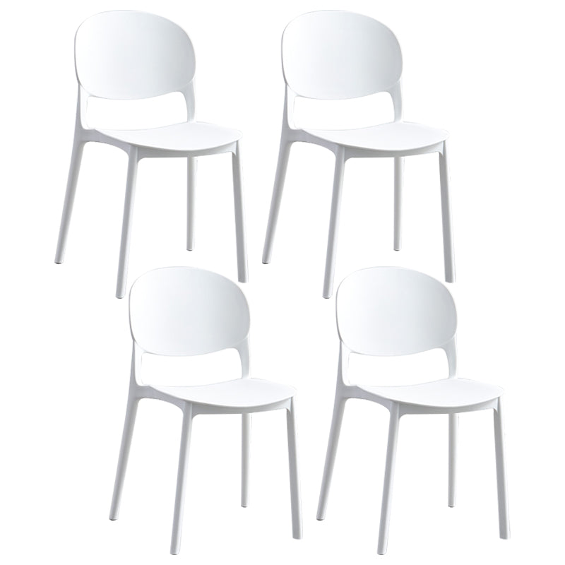 Stapelbare armloze eetkamerstoelen plastic open achterkant stoel (set van 4)