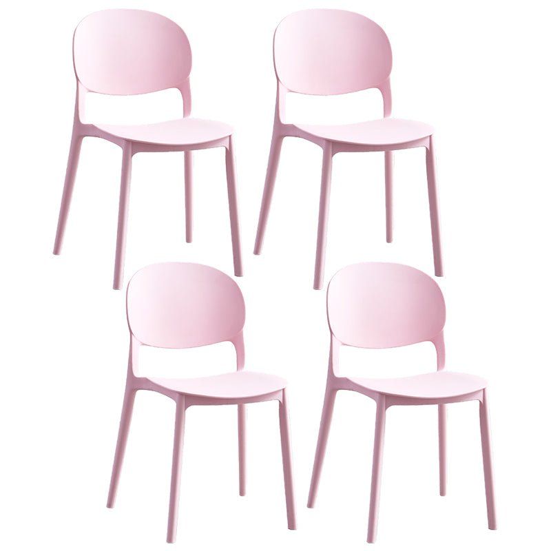 Stapelbare armloze eetkamerstoelen plastic open achterkant stoel (set van 4)